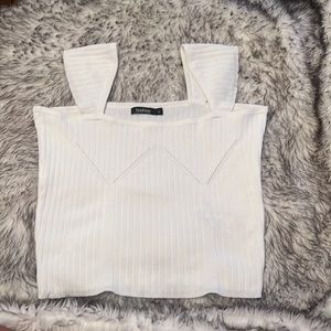 Knit white sweater tank